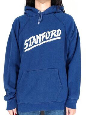 Vintage 80s Stanford University Hoodie Sweatshirt Sz L, Blue Graphic by Artex